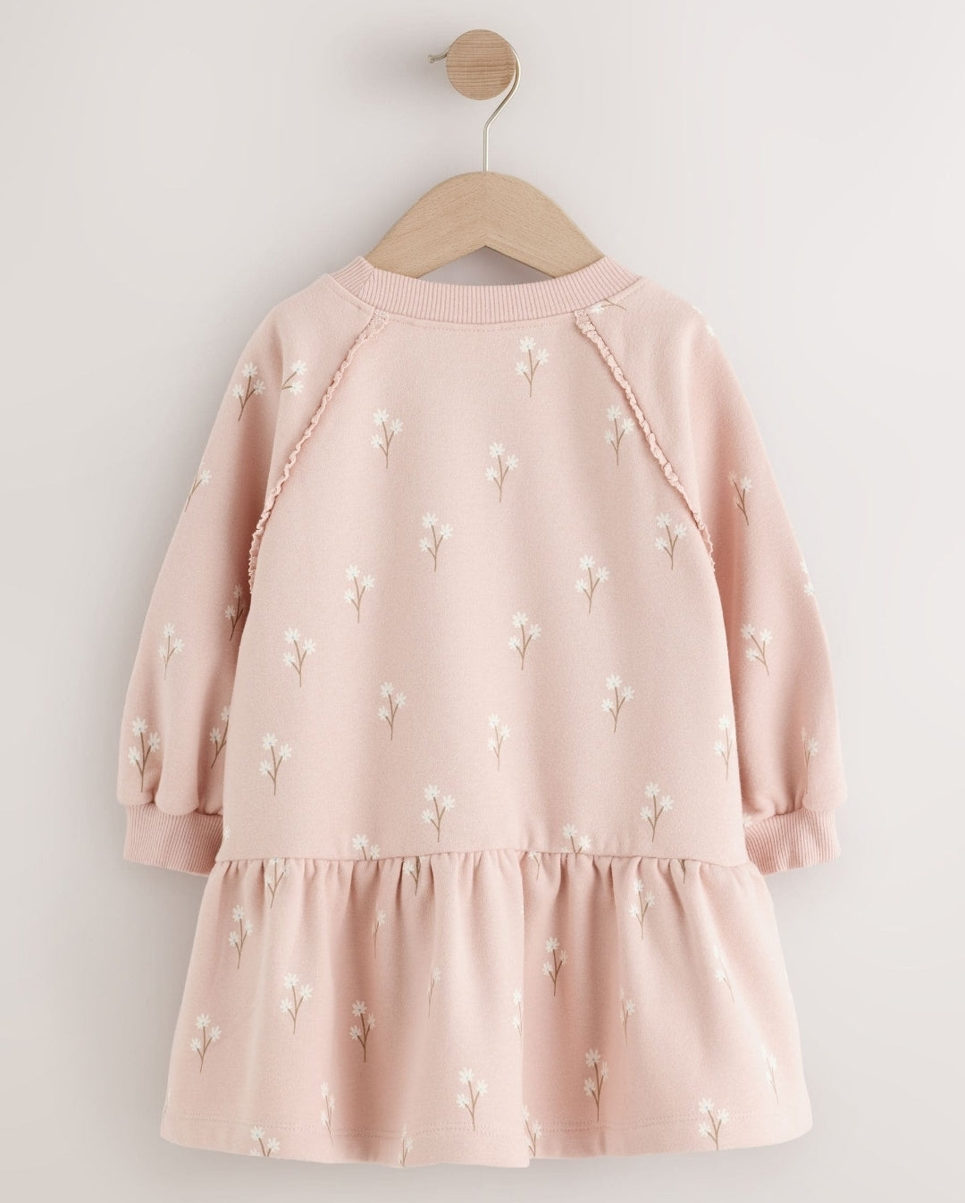 Cream Pink Ditsy Floral Long Sleeve
Sweat Dress