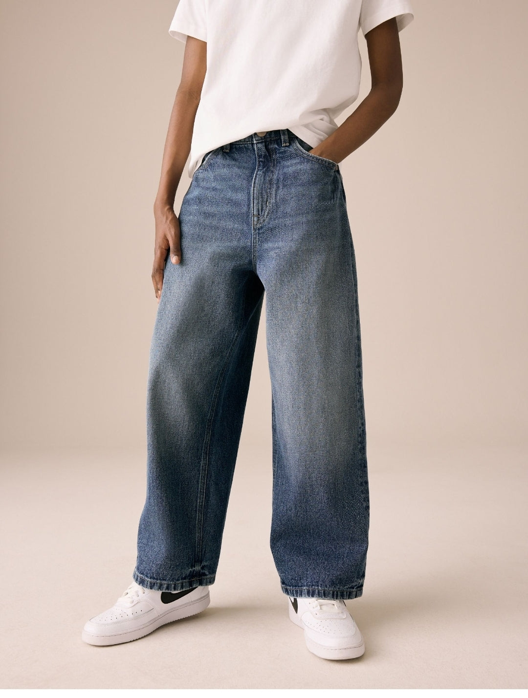 Dark Blue Denim Super-wide Fit Authentic Jeans