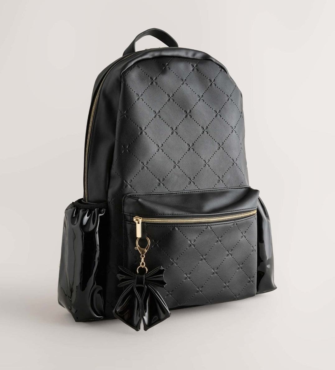 Black Bow Detail PU Bow Backpack