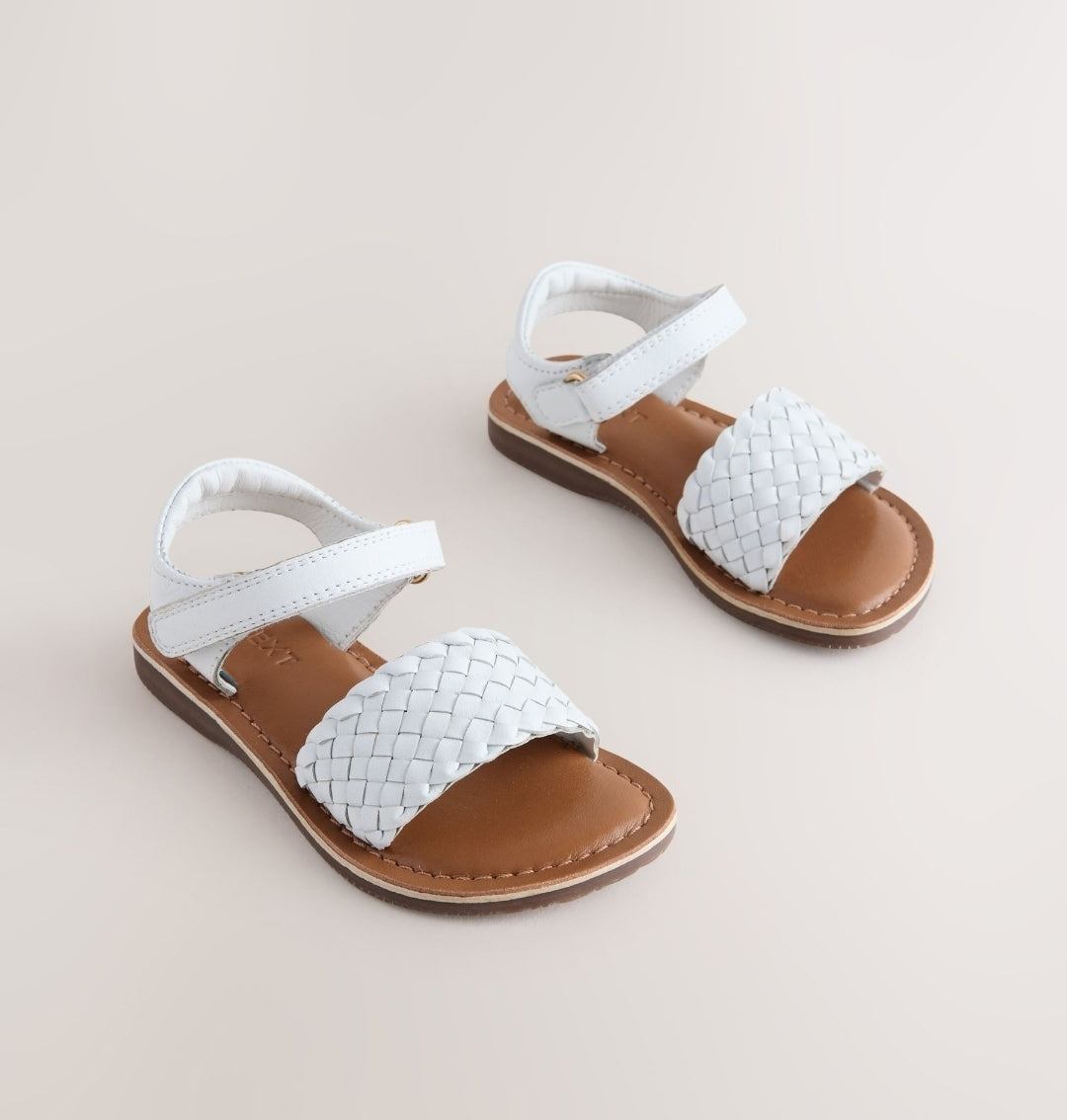 White Standard Fit (F) Leather
Twist Sandals with Touch Fasteni...