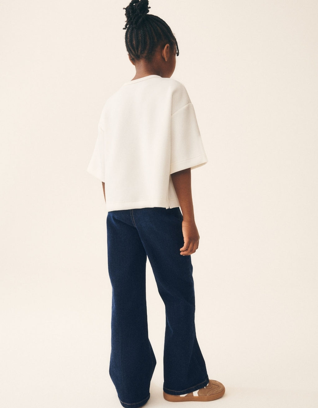 Blue Rinse Wash Denim Flared Jeans