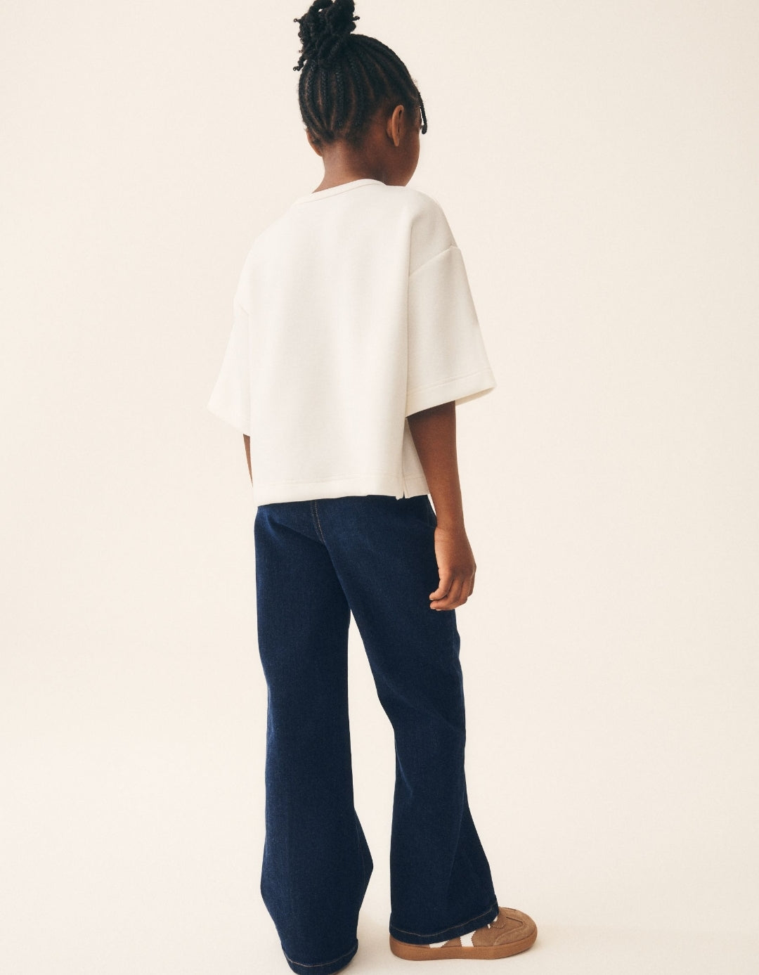 Blue Rinse Wash Denim Flared Jeans