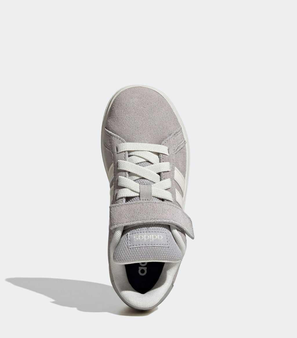 adidas Grey Grand Court OOs Suede
Elastic Lace Kids Trainers