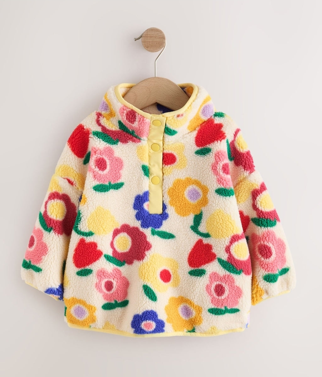 Yellow Flower Half Zip Fleece