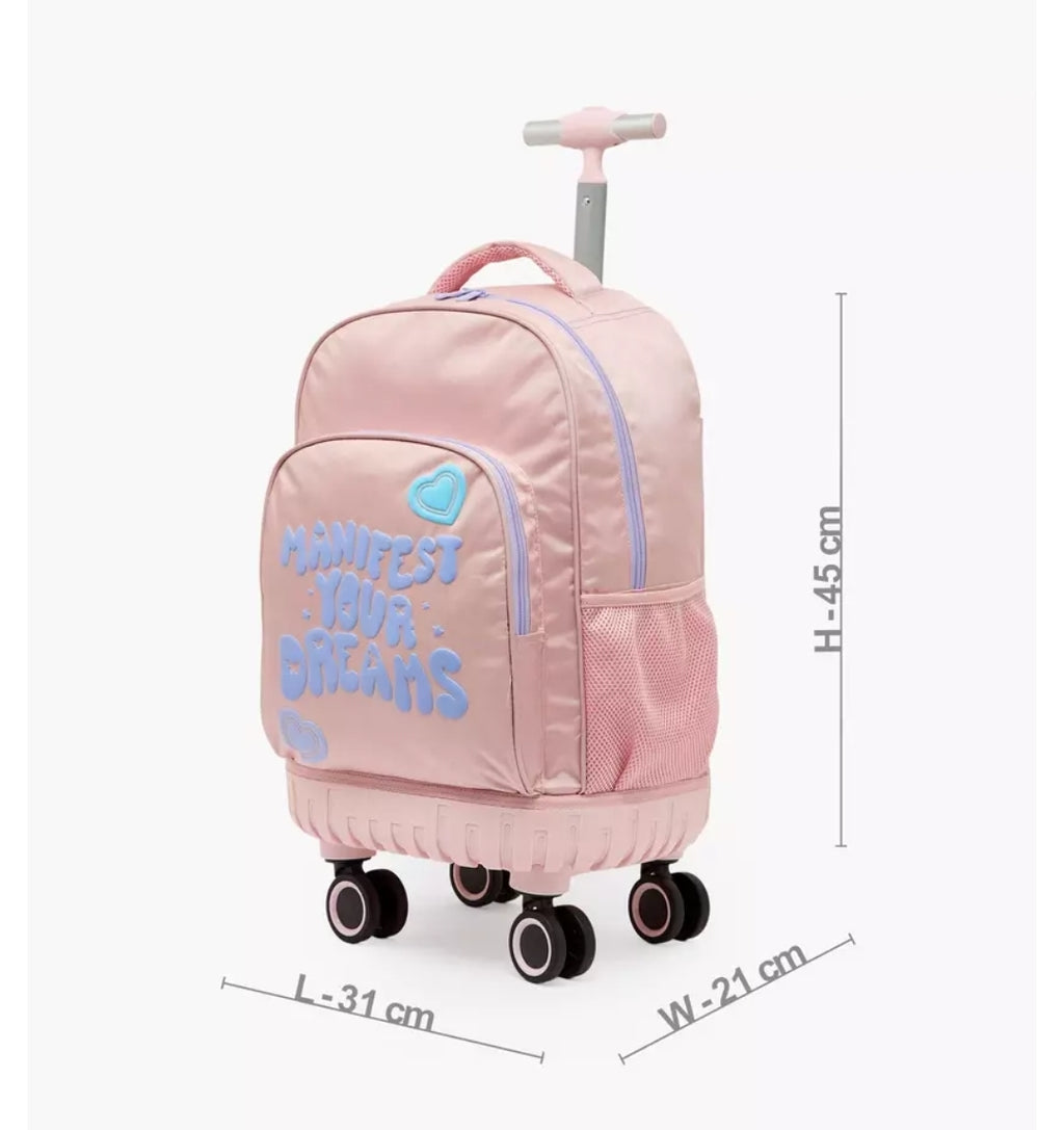 Juniors Slogan Print 3-Piece School Trolley Bag Set 18 inches