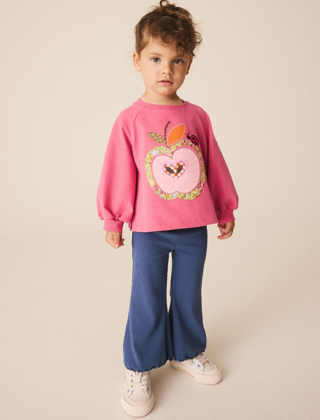 Pink Apple Long Sleeve Top and Leggings Set