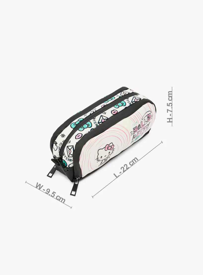 Sanrio Hello Kitty Print Pencil Pouch with 3 Compartments