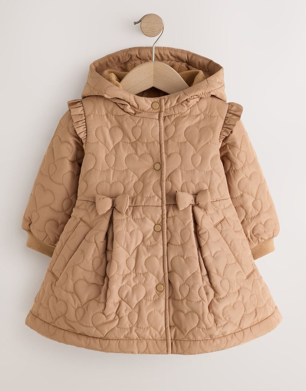 Caramel Brown Shower Resistant
Skirted Quilted Coat