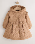Caramel Brown Shower Resistant
Skirted Quilted Coat