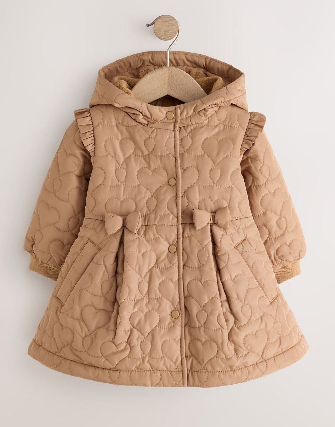 Caramel Brown Shower Resistant
Skirted Quilted Coat