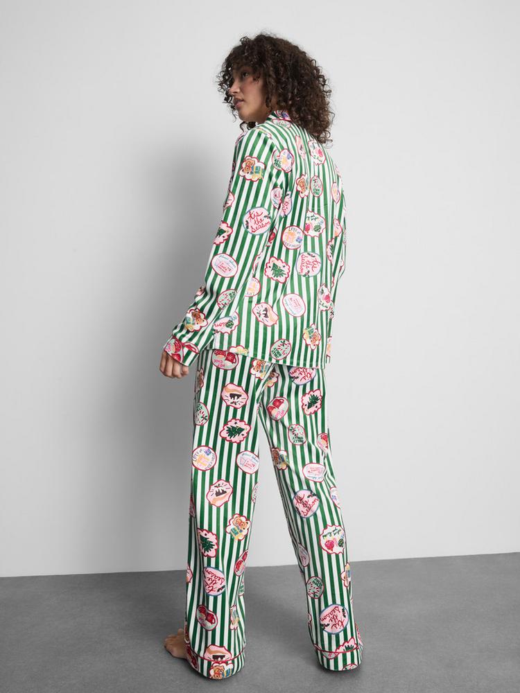 Primark Striped Christmas Plush Boyfriend Pyjamas