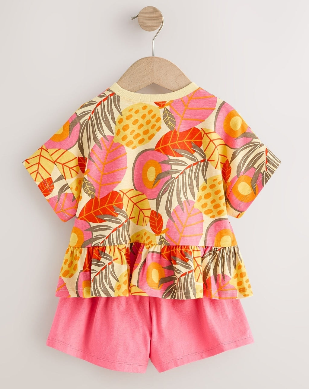 Pink Flowers Short Sleeve Top and
Shorts Set