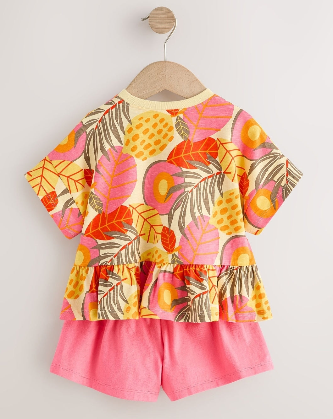 Pink Flowers Short Sleeve Top and
Shorts Set
