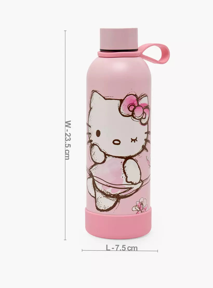 Sanrio Hello Kitty Print Stainless Steel Water Bottle with Loop Handle