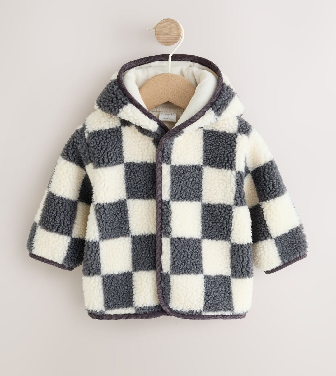 Grey Checkerboard Hooded Borg
Baby Jacket