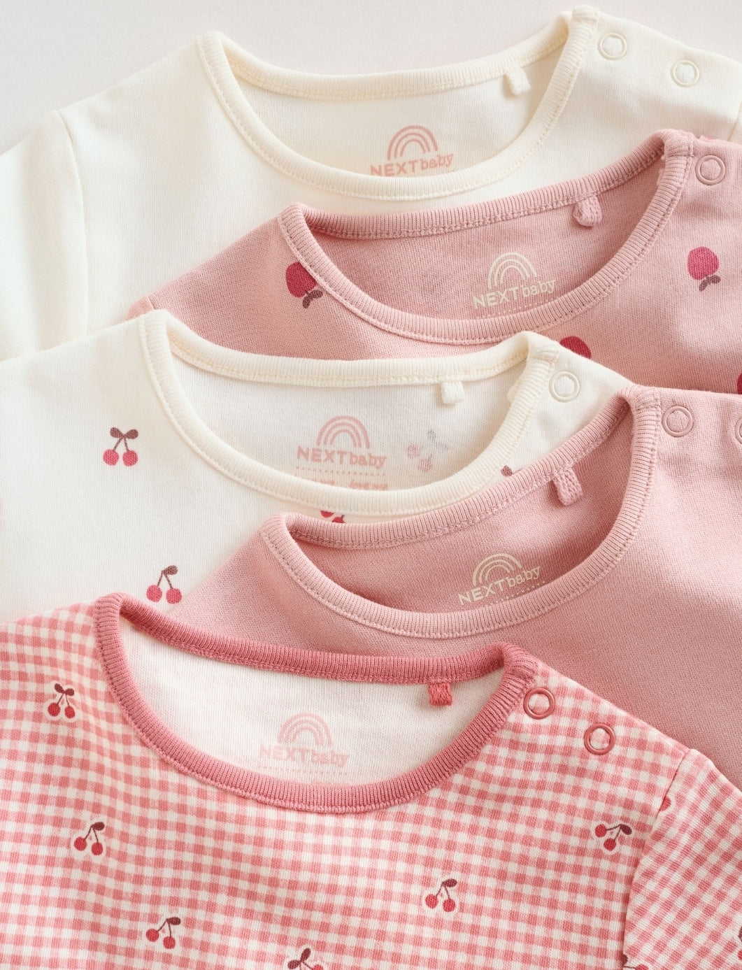 Pink Baby Short Sleeve Bodysuits 5 Pack