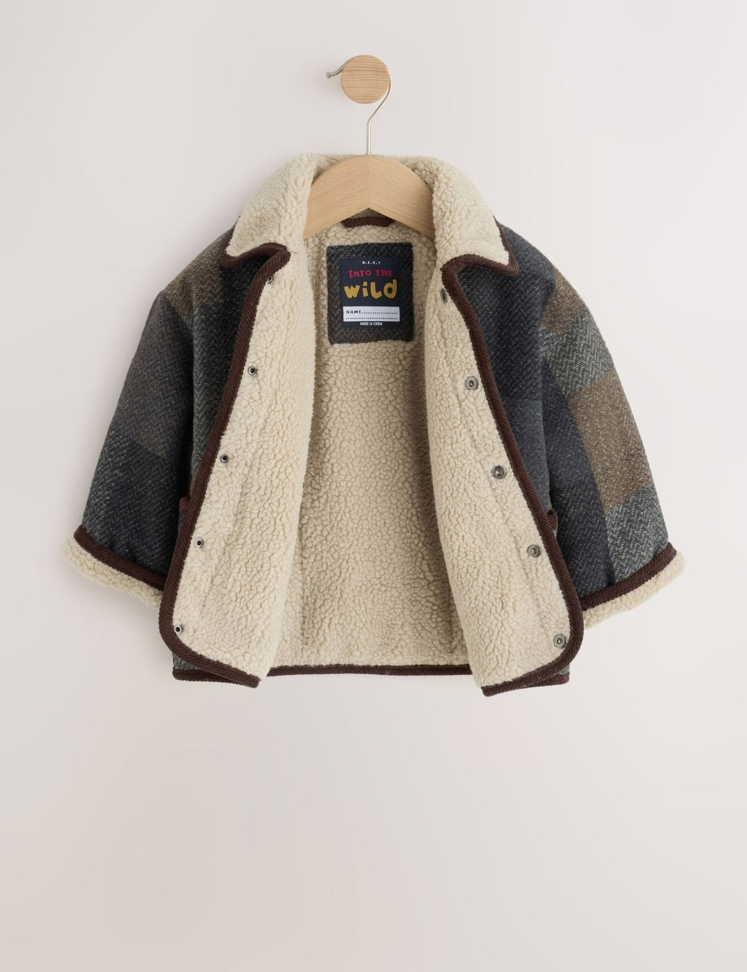Multi Check Borg Collar Jacket