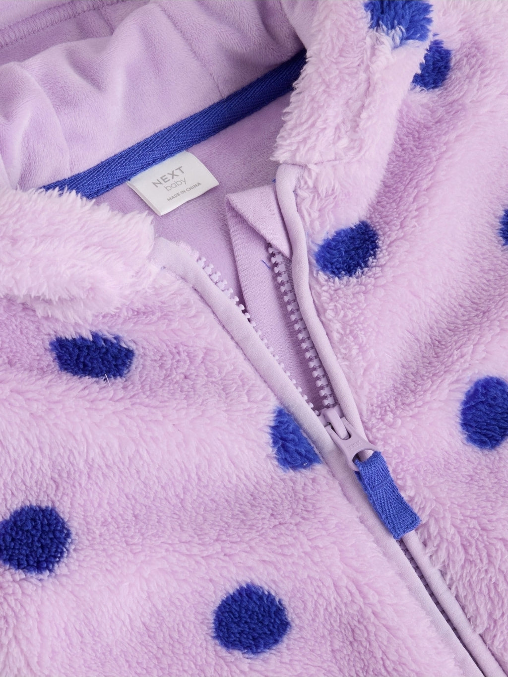Purple Spot Fleece Baby Hooded
Jacket