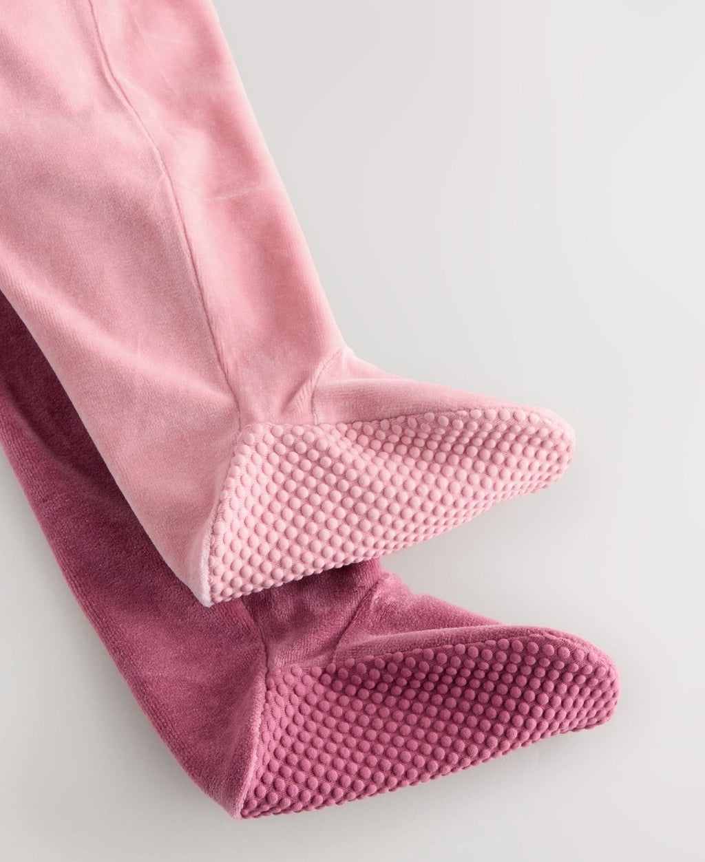 Pink Velour Baby Sleepsuits 2 Pack