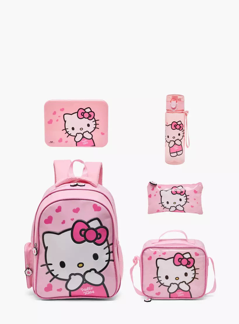 Sanrio Hello Kitty Print 5-Piece School Backpack Set 16 inches