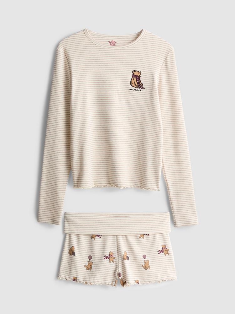 Primark Disney's Winnie the Pooh Long Sleeve Shorty Pyjamas