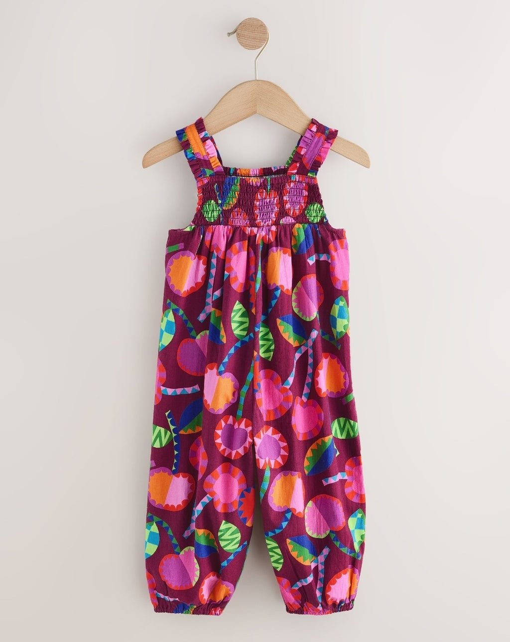Purple/Berry Red Printed Strappy Jumpsuit