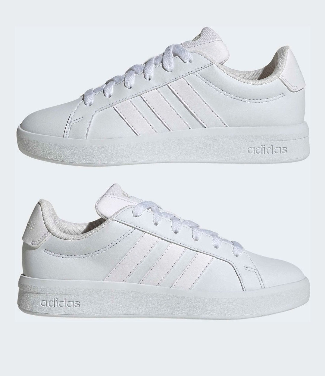 adidas White Grand Court 3.0 Junior Trainers