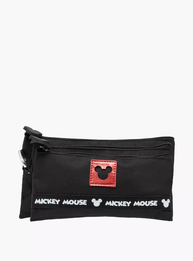 Disney Mickey Mouse Applique Pencil Pouch with Zip Closure
