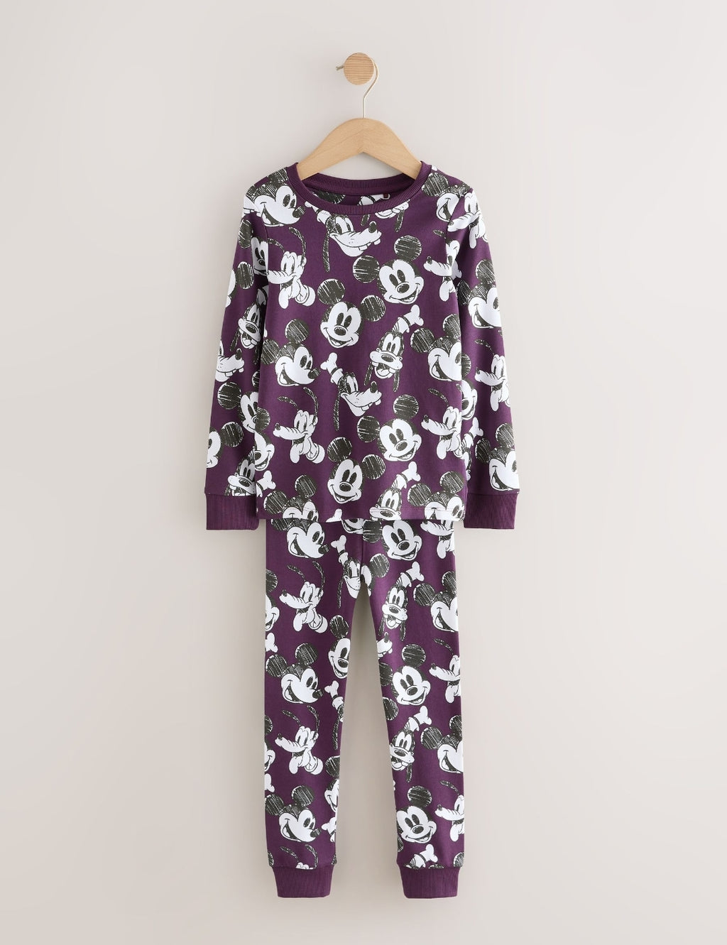 Green/Ecru Mickey Mouse Snuggle Pyjamas 3 Pack