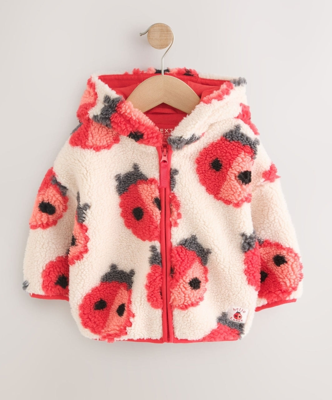 Cream Ladybird Hooded Zip UpFleece