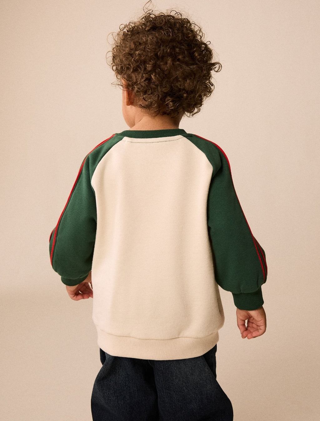Green/White Printed Crew Neck Sweat