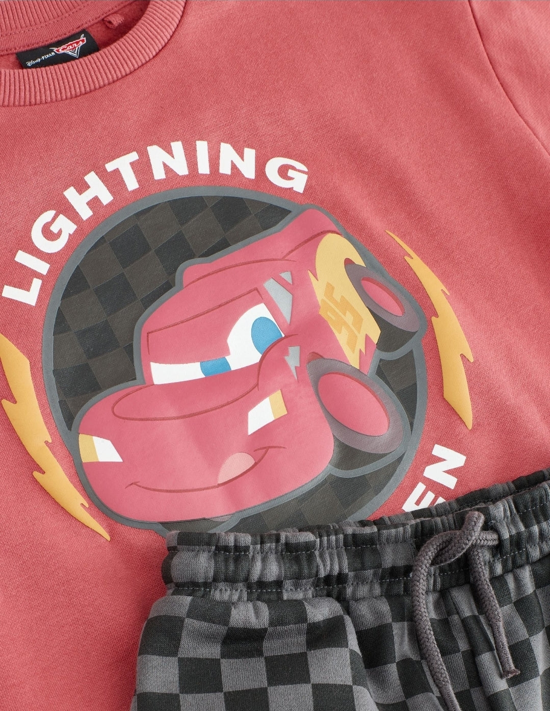 Red Charcoal Cars Crew
Sweatshirt and Joggers Set