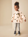 Cream Stripe Bee Sweatshirt and Leggings Set
