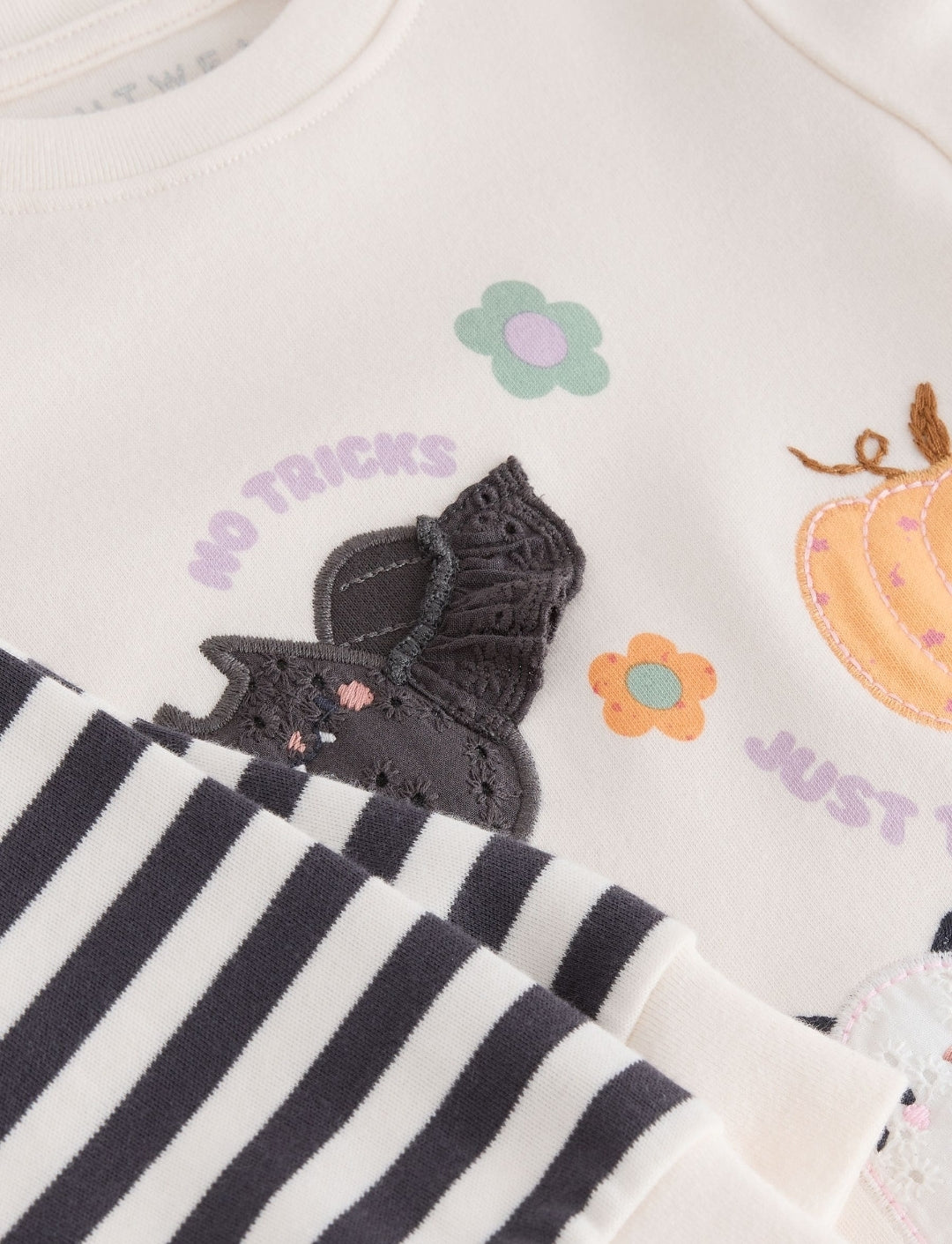 Monochrome Stripe Halloween Characters Snuggle Pyjamas