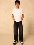 Washed Black Wide Fit Authentic Jeans