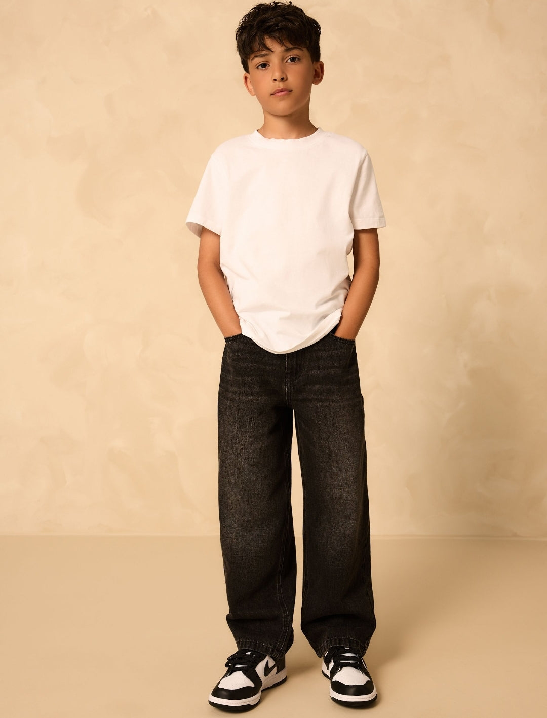Washed Black Wide Fit Authentic Jeans