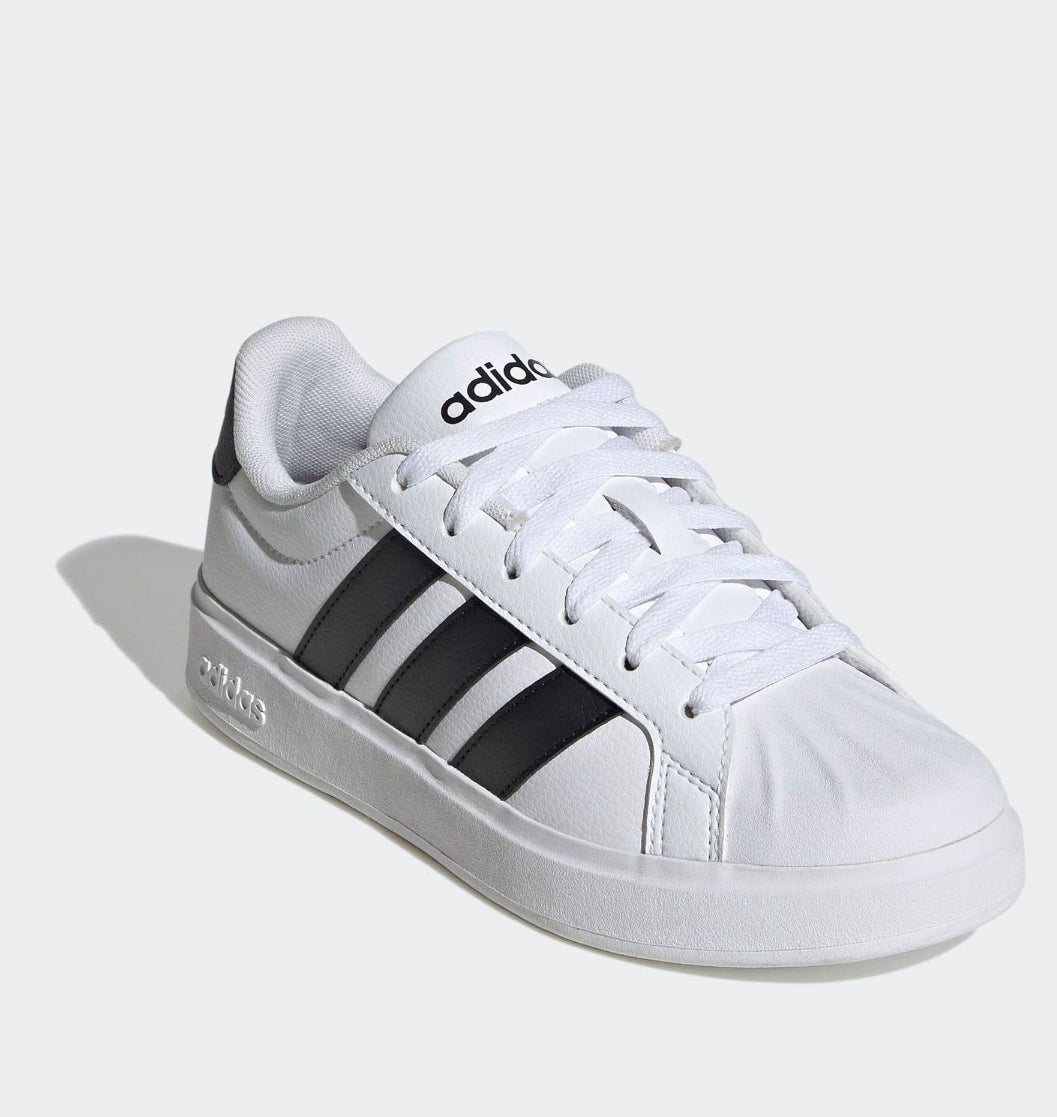 adidas White Street Talk Lace Junior Trainers