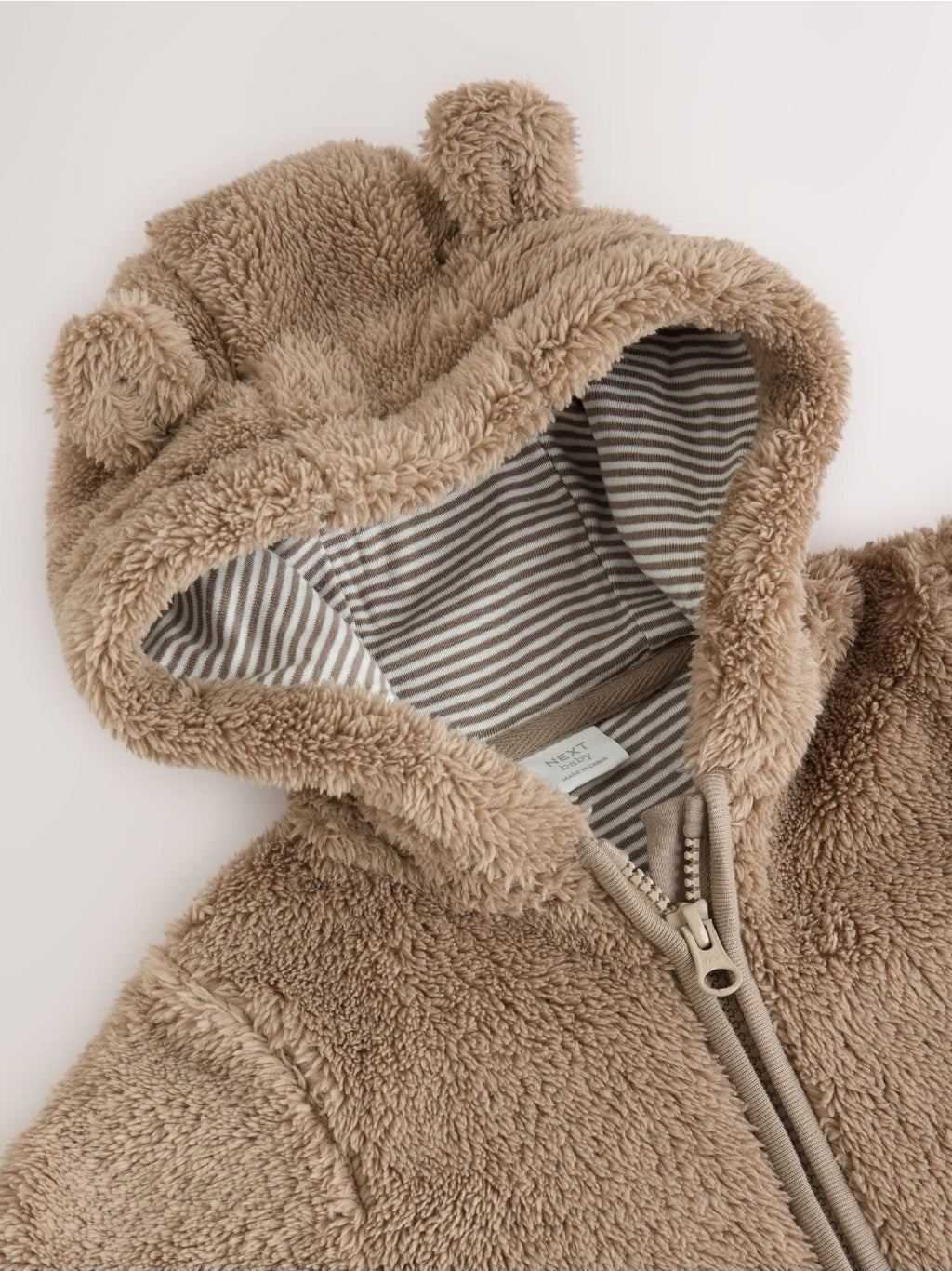Brown Fleece Hooded Baby
Pramsuit