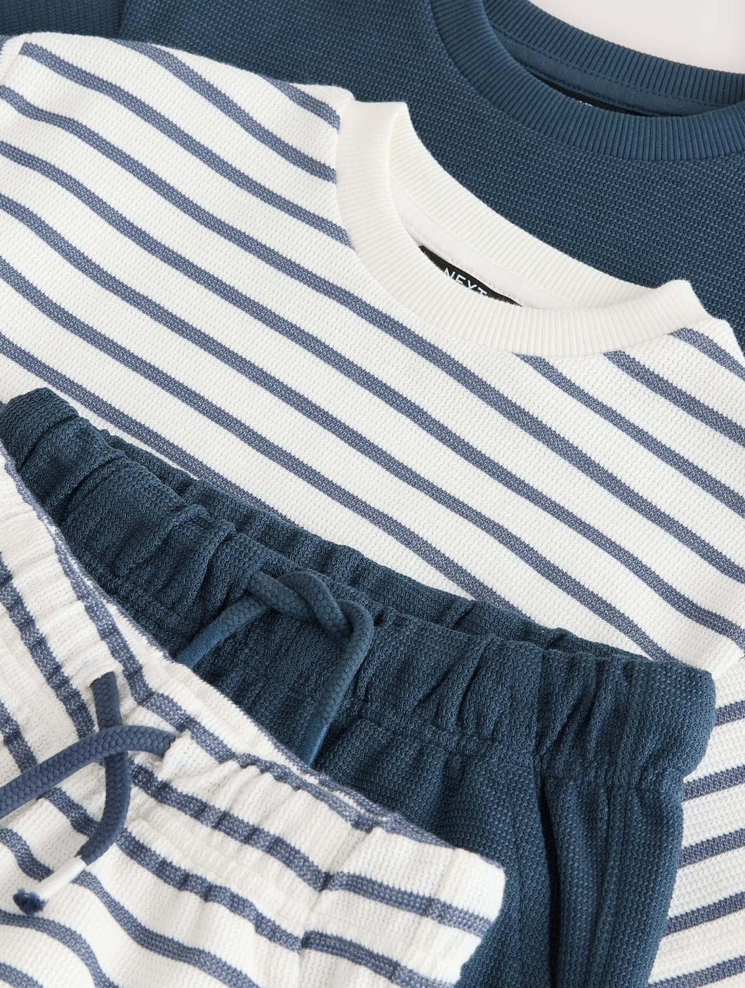 Blue/White Stripe Short Sleeve
T-Shirt and Shorts Set 2 Pack