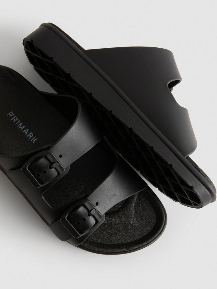 Double Buckle Strap Mule Sandals