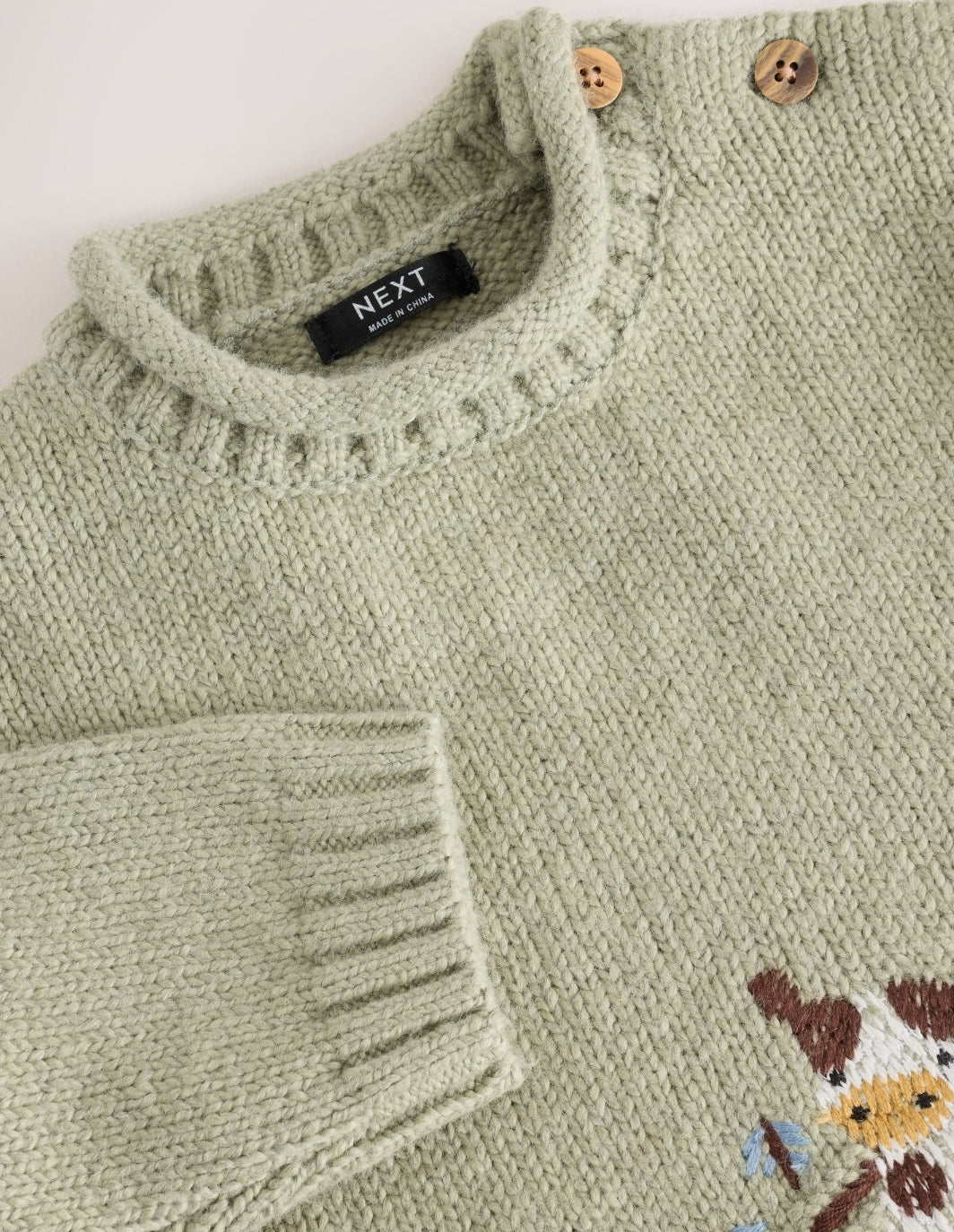 Sage Green Farm Character
Knitted Crew Neck Jumper