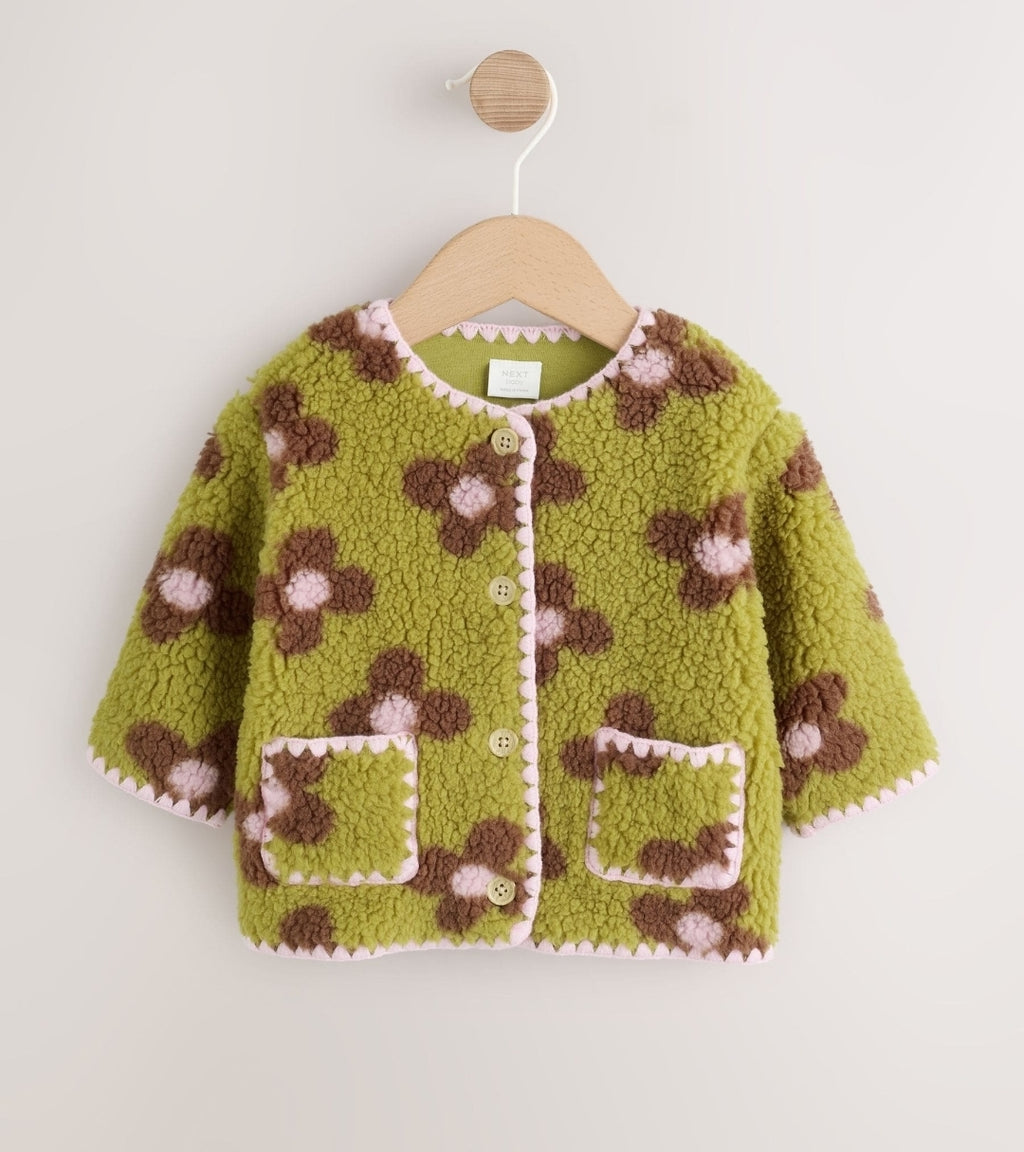 Citrine Floral Borg Button Through
Baby Jacket