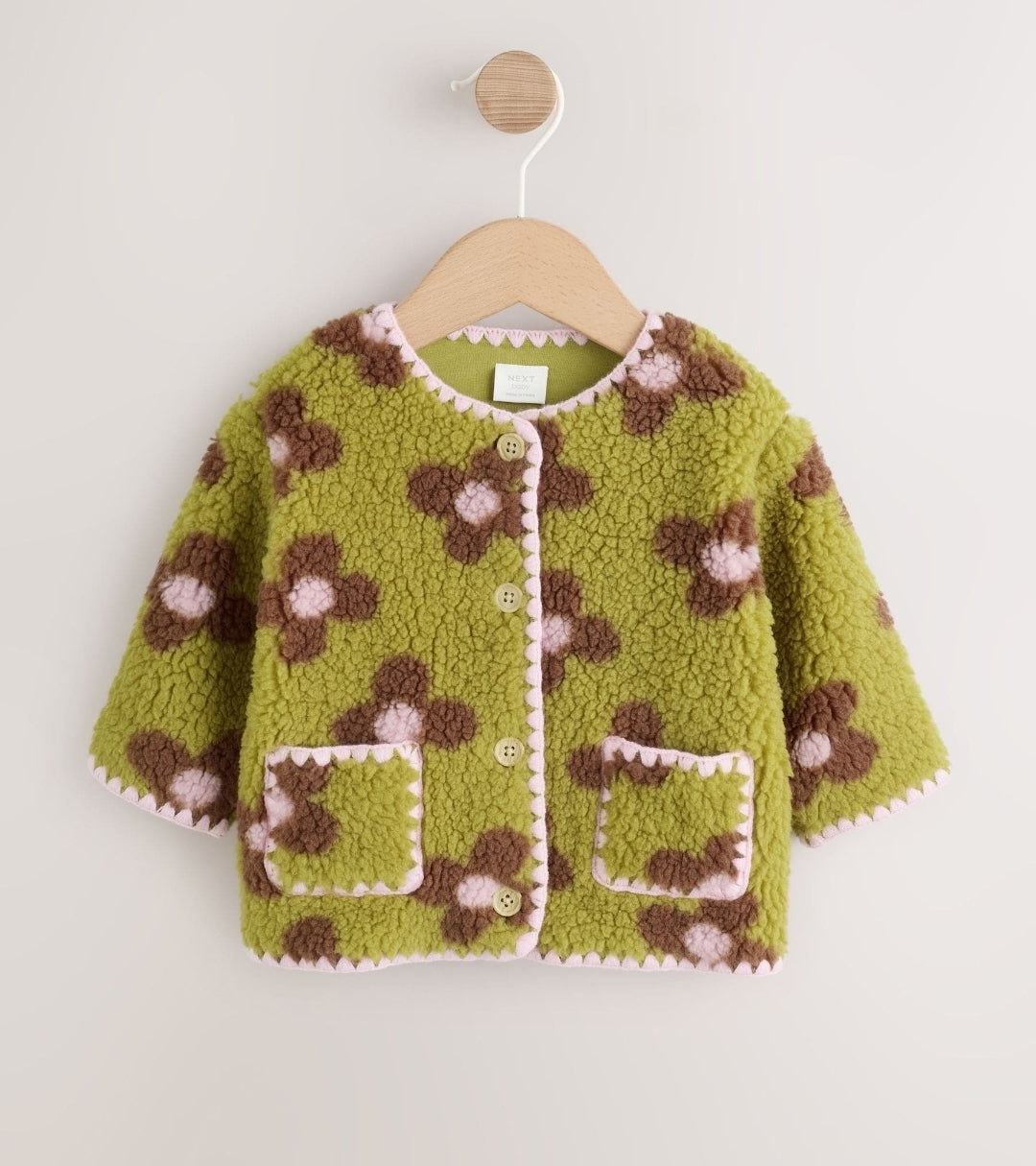 Citrine Floral Borg Button Through
Baby Jacket