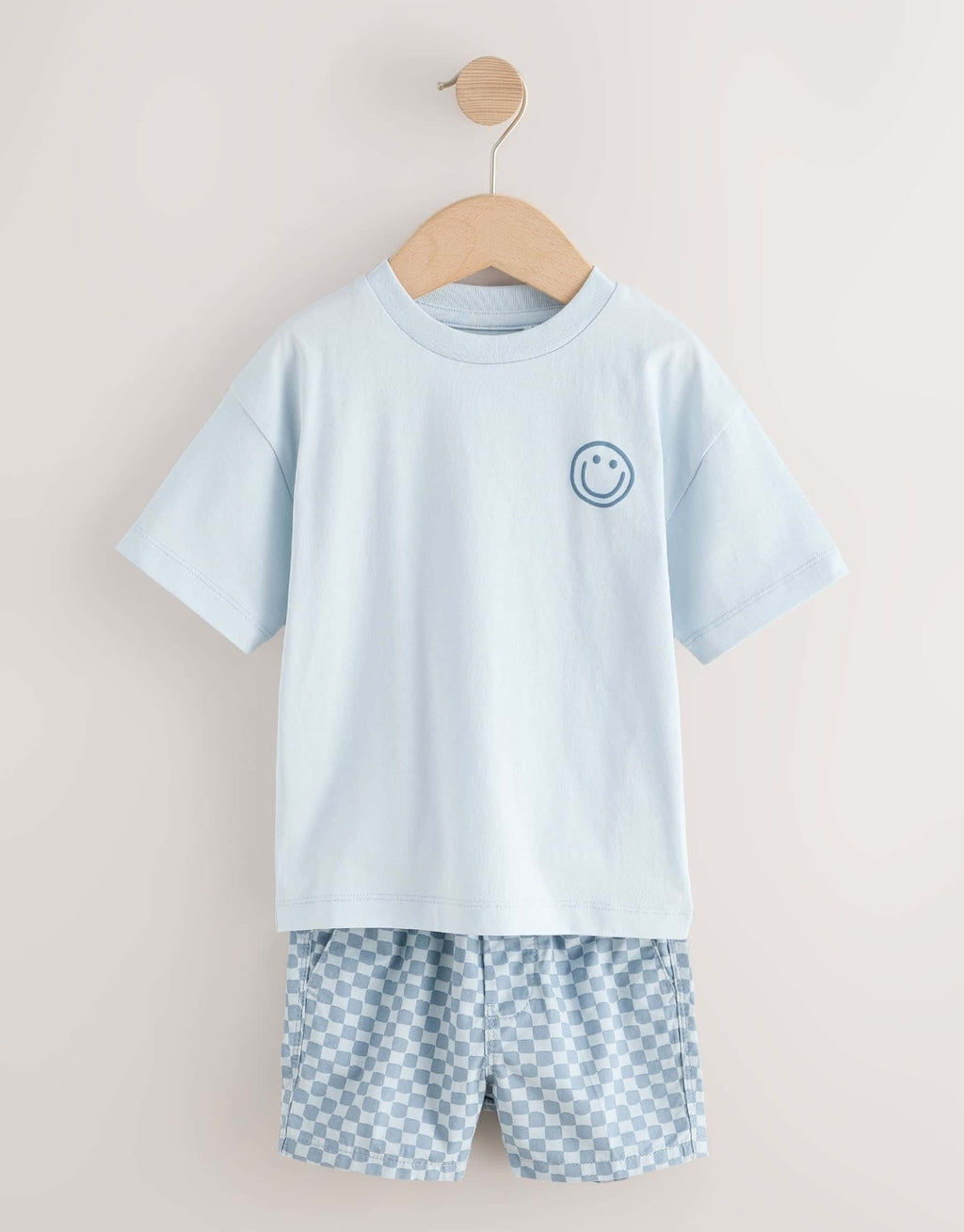 Blue Checkerboard Short Sleeve
T-Shirt & Shorts Set