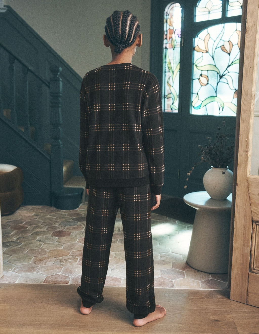 Black/Neutral Check Cosy Fleece
Pyjamas Set