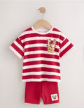 Red Pink Stripe Disney Chip and Dale Shorts Set