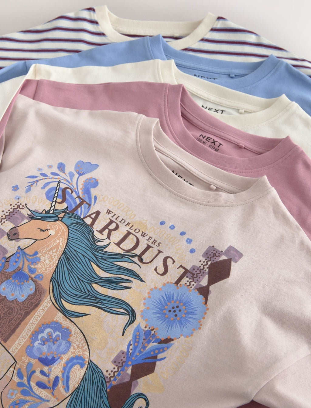 Lilac Purple Unicorn Long Sleeve T-Shirts 5 Pack