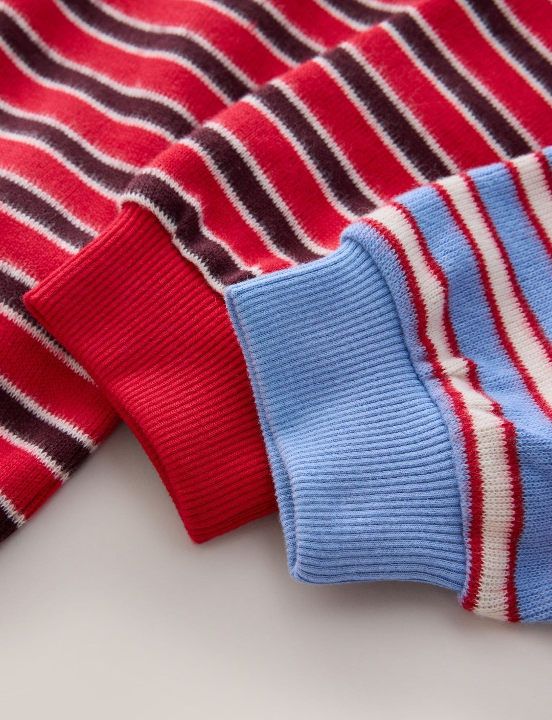 Red/ Blue Stripe Cosy Rib Sweatshirts 2Pack
