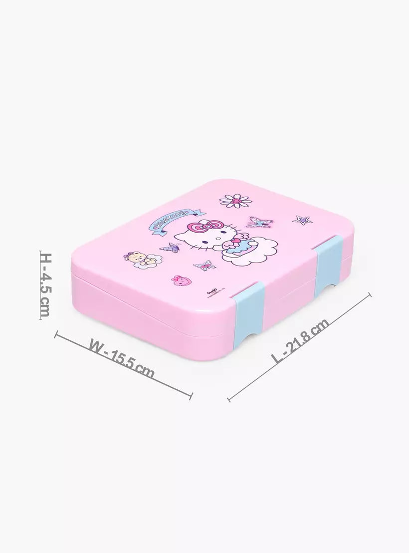 Sanrio Hello Kitty Print Bento Lunch Box for Girls with Clip Lock Lid