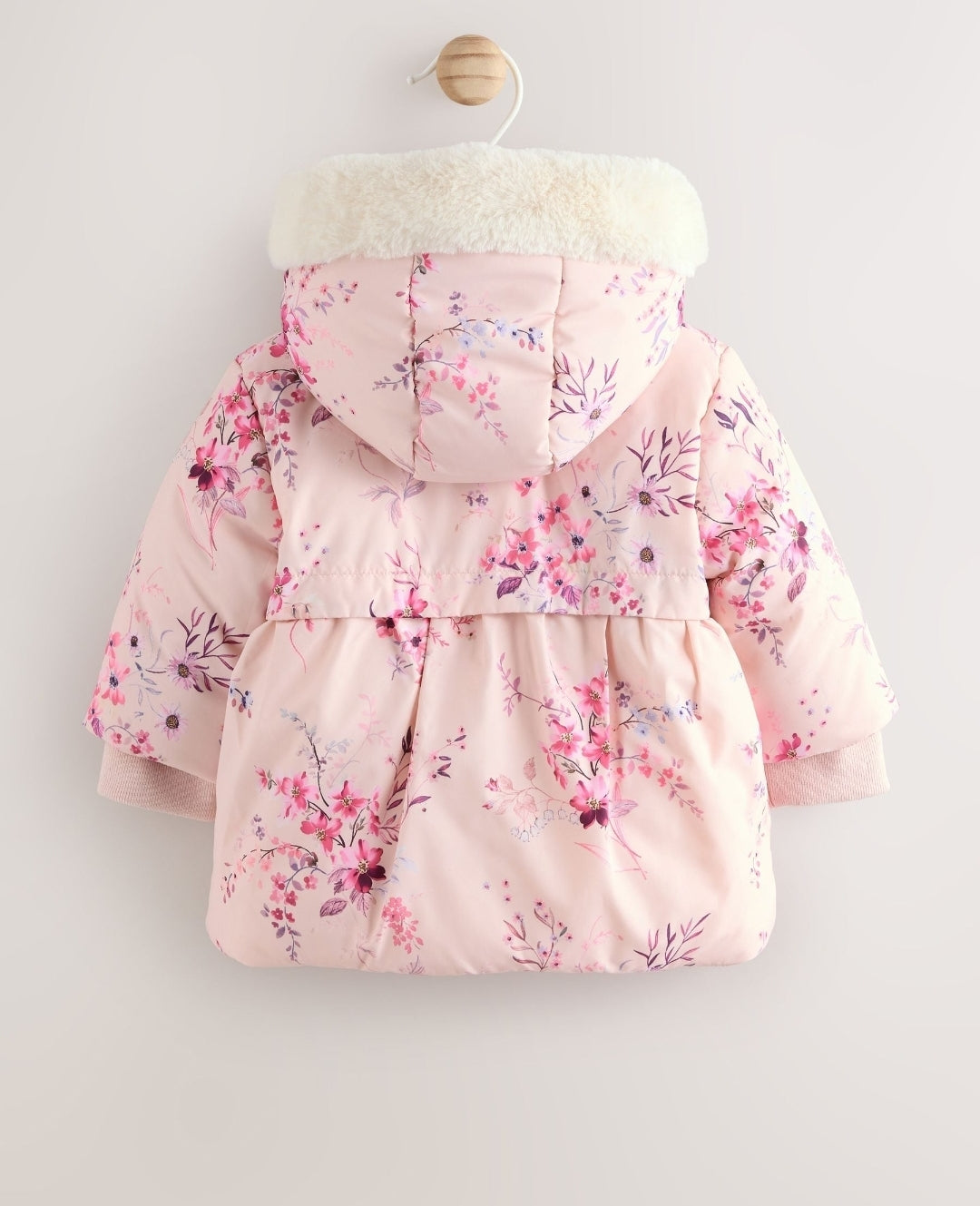 Pink Puffer Floral Baby Coat